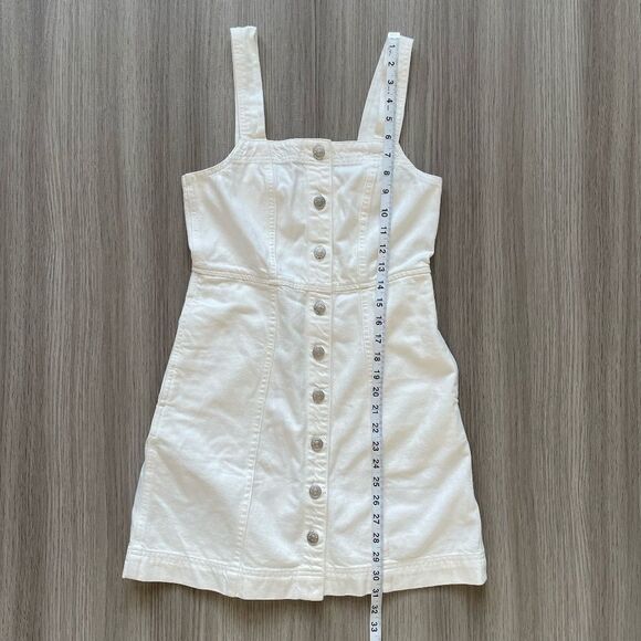 NWT Madewell Square-Neck Sleeveless Denim Mini Dress White 00 - Picture 6 of 10